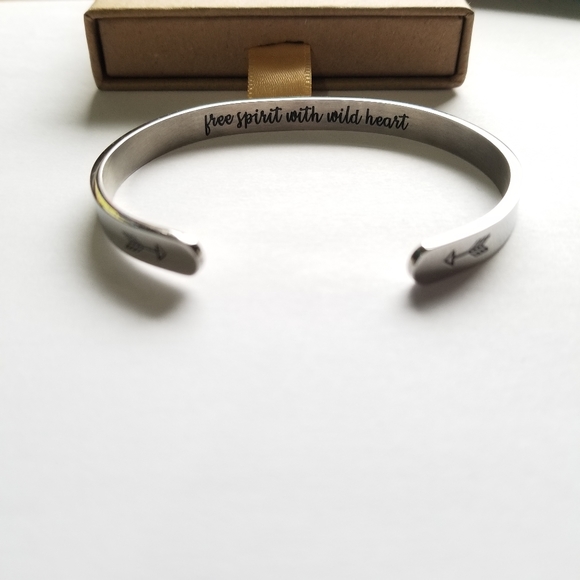Joycuff Inspirational Bracelet for Women Hidden Message Mantra Cuff Bangle - Picture 2 of 3